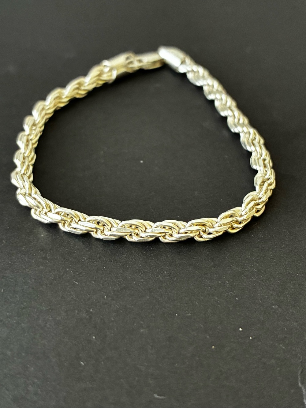 Sterling Silver Classic Rope Chain Bracelet - Silver 7” 3.8mm
